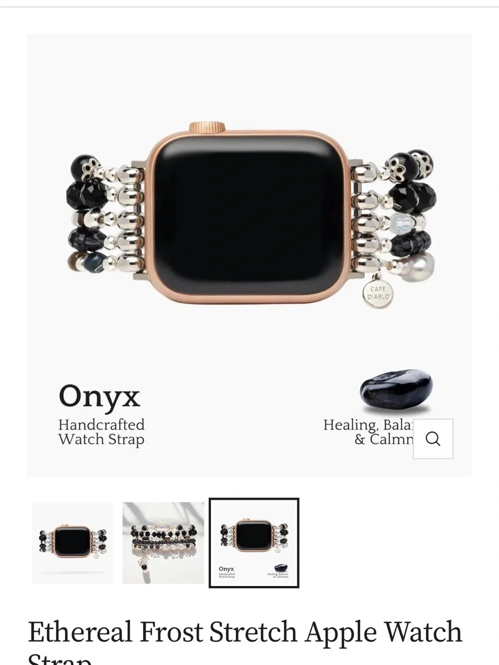 Cape Diablo Beaded Multi-Strand Watch Band - Black & Pearl